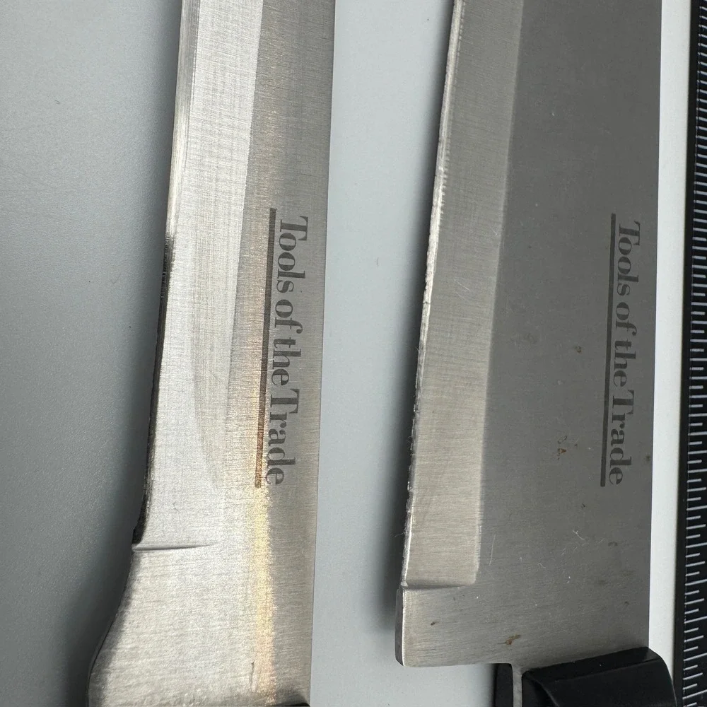 Tools of the‎ Trade 3 Piece Kitchen Knife Set Stainless Steel Black Triple Rivet